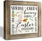 Spring Wood Sign, Box Wood Plaques Desk Décor, Spring Season List, Tabletop Decor, Farmhouse Decor, Rustic Home Decor, Freestanding Easter Decor, Spring Party Decor Ornaments, Kids Room Decor